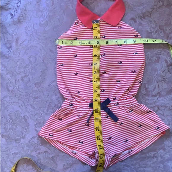 Polo Ralph Lauren Shorts Romper Striped Halter Whale Embroidered - Picture 9 of 9